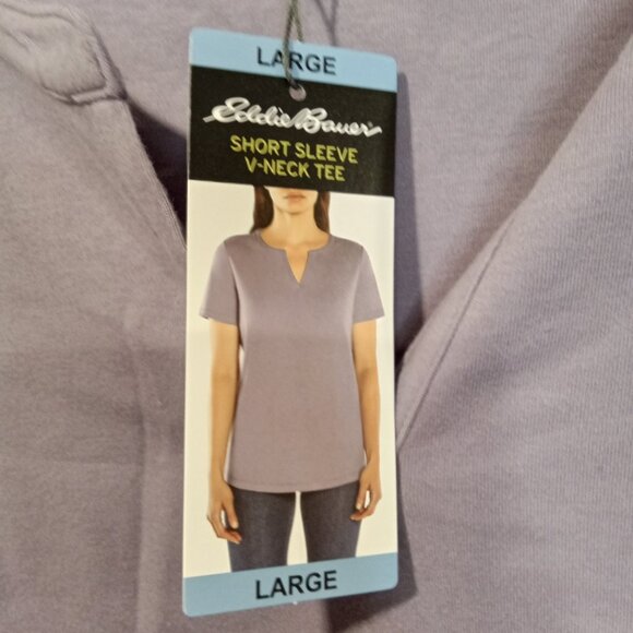 Eddie Bauer Women's Soft Easy Fit Short Sleeve V‎ Neck Tee - Picture 3 of 3